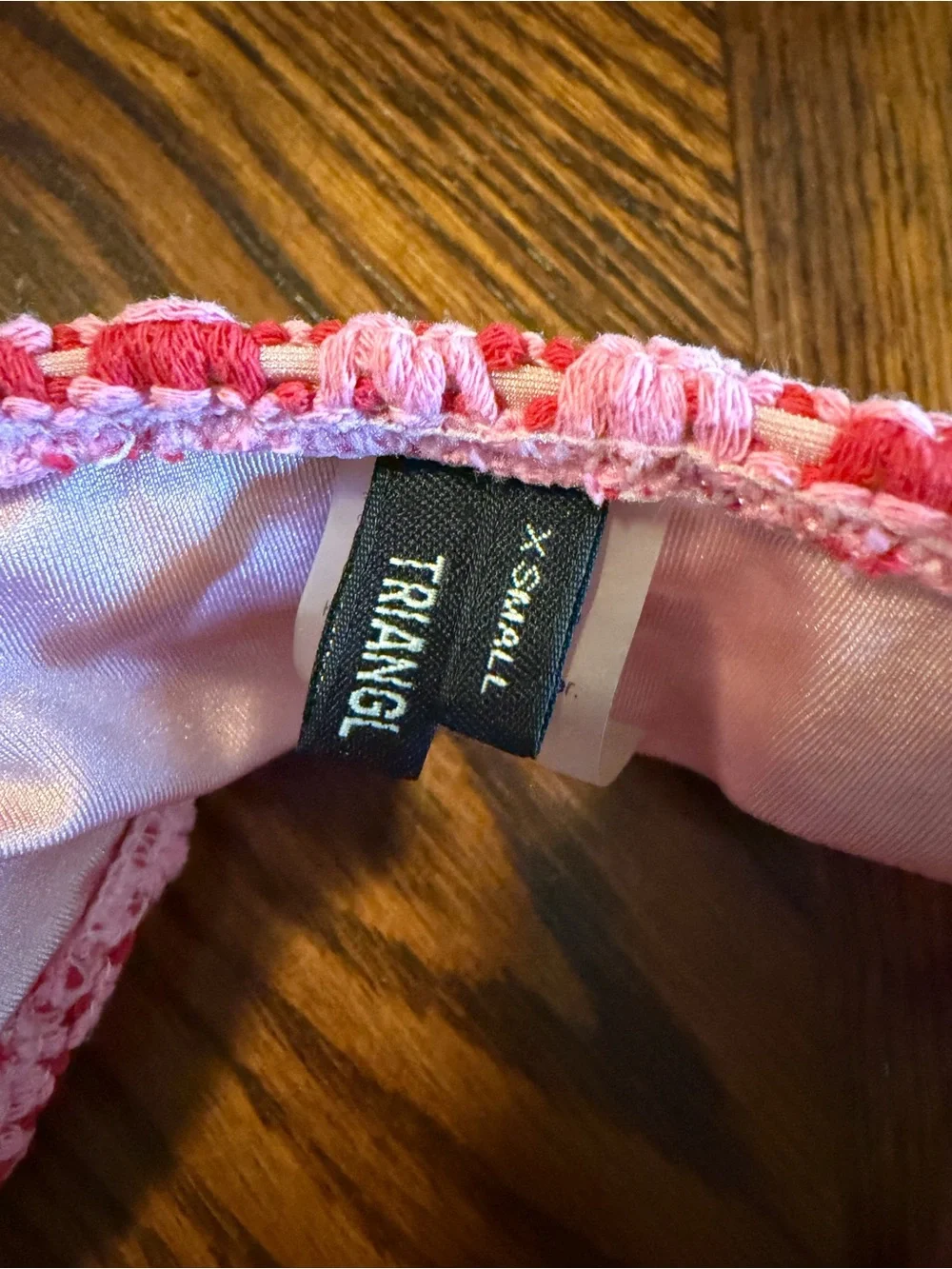 triangl swimwear Pink Crochet Strapless Bandeau & Tie-Side Bikini